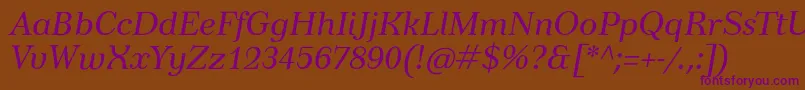 TusarItalic Font – Purple Fonts on Brown Background