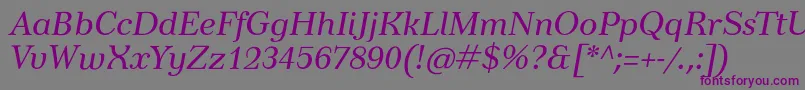 Police TusarItalic – polices violettes sur fond gris