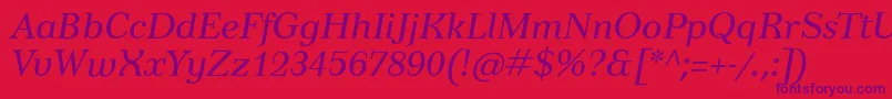 TusarItalic Font – Purple Fonts on Red Background