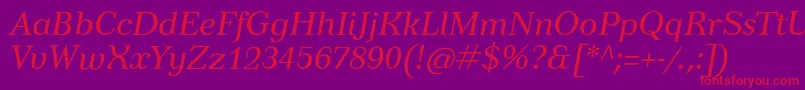 TusarItalic Font – Red Fonts on Purple Background