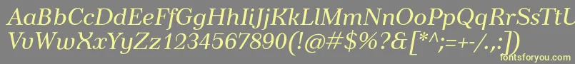 TusarItalic Font – Yellow Fonts on Gray Background