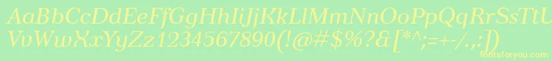 fuente TusarItalic – Fuentes Amarillas Sobre Fondo Verde
