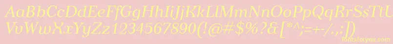 TusarItalic Font – Yellow Fonts on Pink Background