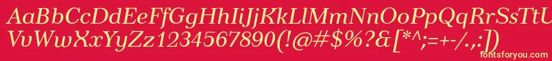 TusarItalic Font – Yellow Fonts on Red Background