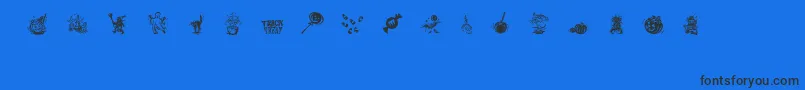 TrickOrTreatDing Font – Black Fonts on Blue Background