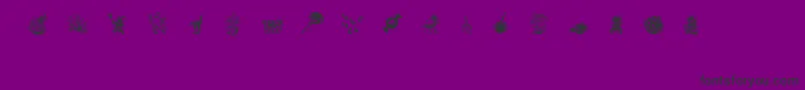 TrickOrTreatDing-Schriftart – Schwarze Schriften auf violettem Hintergrund