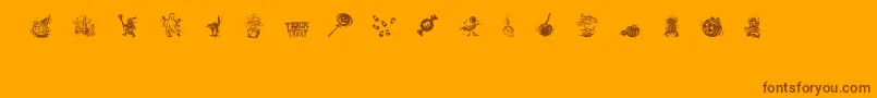 TrickOrTreatDing Font – Brown Fonts on Orange Background
