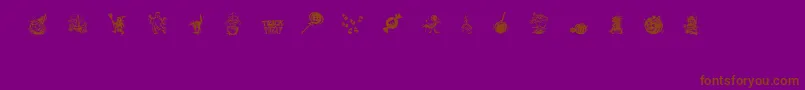 TrickOrTreatDing Font – Brown Fonts on Purple Background