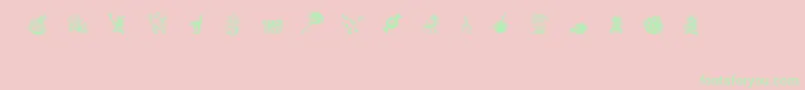 Fonte TrickOrTreatDing – fontes verdes em um fundo rosa