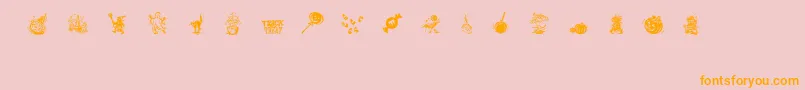 TrickOrTreatDing Font – Orange Fonts on Pink Background