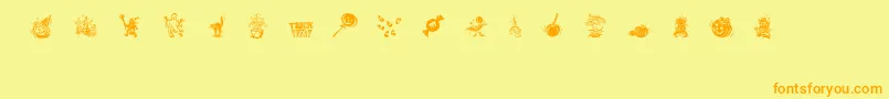 TrickOrTreatDing Font – Orange Fonts on Yellow Background