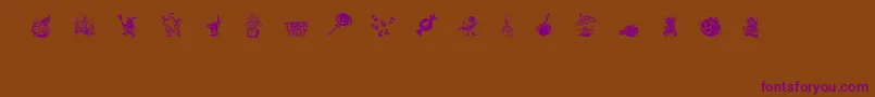 TrickOrTreatDing Font – Purple Fonts on Brown Background