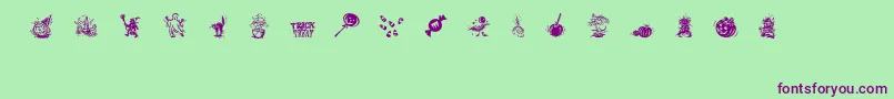 TrickOrTreatDing Font – Purple Fonts on Green Background