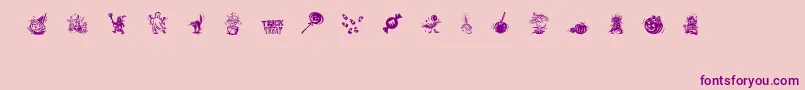 TrickOrTreatDing Font – Purple Fonts on Pink Background