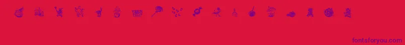 TrickOrTreatDing Font – Purple Fonts on Red Background