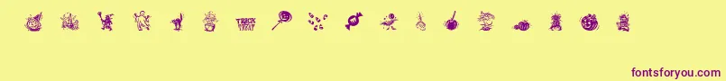 TrickOrTreatDing Font – Purple Fonts on Yellow Background