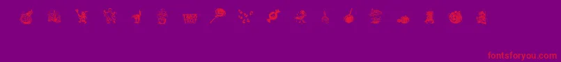 TrickOrTreatDing Font – Red Fonts on Purple Background