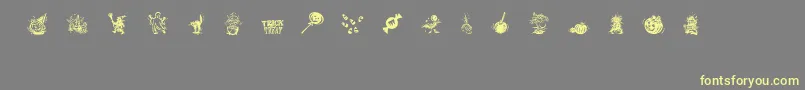 TrickOrTreatDing Font – Yellow Fonts on Gray Background