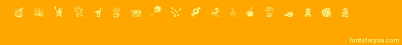 TrickOrTreatDing Font – Yellow Fonts on Orange Background