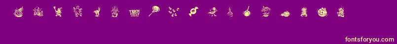 TrickOrTreatDing Font – Yellow Fonts on Purple Background