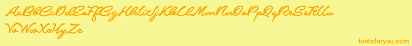 CrumbleDemo-Schriftart – Orangefarbene Schriften auf gelbem Hintergrund