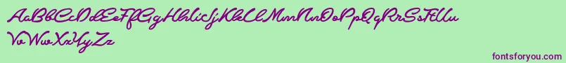 CrumbleDemo Font – Purple Fonts on Green Background