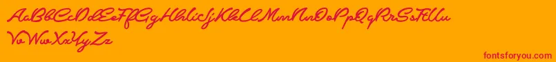 フォントCrumbleDemo – オレンジの背景に赤い文字