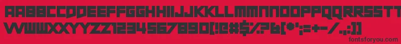 Czcionka ShortXurkit – czarne czcionki na czerwonym tle