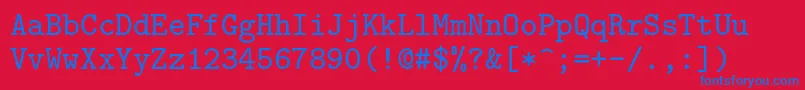 Lmmono8Regular Font – Blue Fonts on Red Background