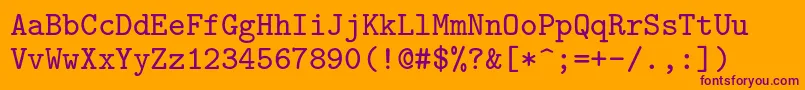 Шрифт Lmmono8Regular – фиолетовые шрифты на оранжевом фоне