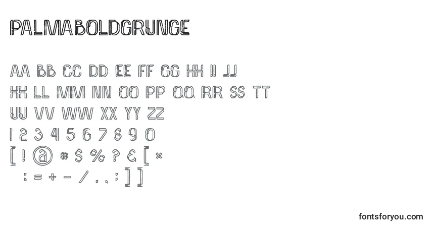 Palmaboldgrunge (56867)-fontti – aakkoset, numerot, erikoismerkit