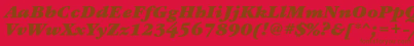 GaramondbookgttBolditalic Font – Brown Fonts on Red Background
