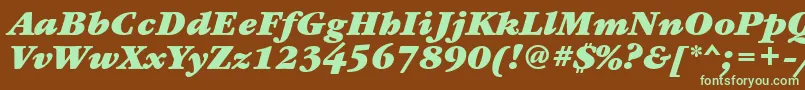 GaramondbookgttBolditalic Font – Green Fonts on Brown Background