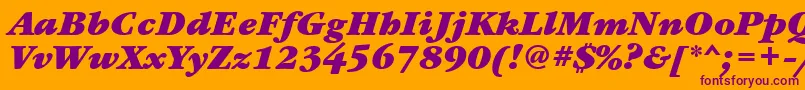 GaramondbookgttBolditalic Font – Purple Fonts on Orange Background