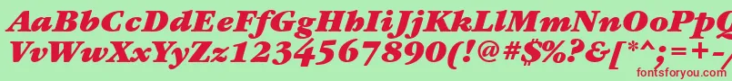 GaramondbookgttBolditalic Font – Red Fonts on Green Background