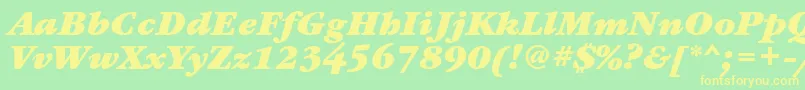 GaramondbookgttBolditalic Font – Yellow Fonts on Green Background