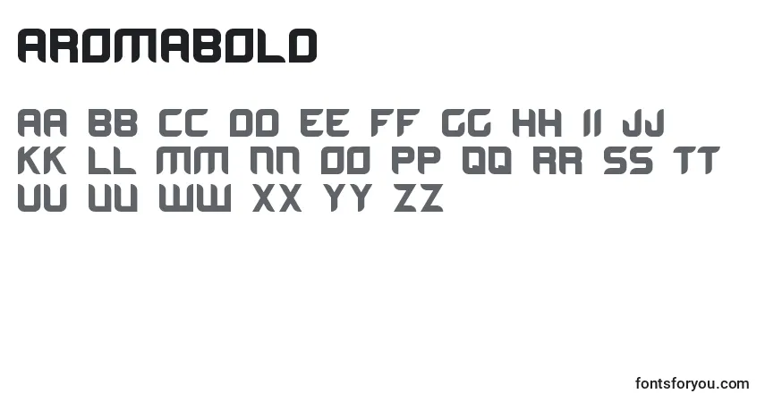 Czcionka AromaBold – alfabet, cyfry, specjalne znaki