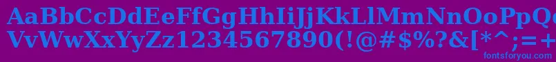 AeMashqBold-Schriftart – Blaue Schriften auf violettem Hintergrund