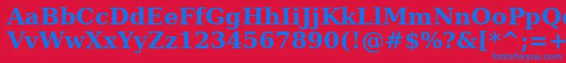 フォントAeMashqBold – 赤い背景に青い文字