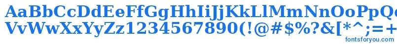 フォントAeMashqBold – 白い背景に青い文字