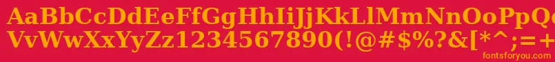 フォントAeMashqBold – 赤い背景にオレンジの文字