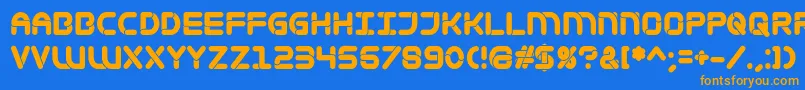 Mametosca026 Font – Orange Fonts on Blue Background