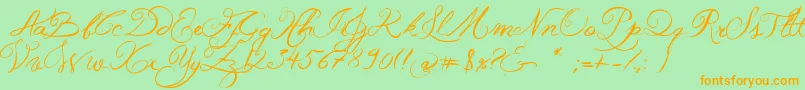 JellykaWesternPrincess-Schriftart – Orangefarbene Schriften auf grünem Hintergrund