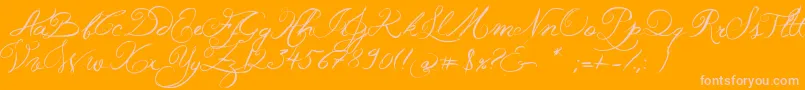 JellykaWesternPrincess-Schriftart – Rosa Schriften auf orangefarbenem Hintergrund