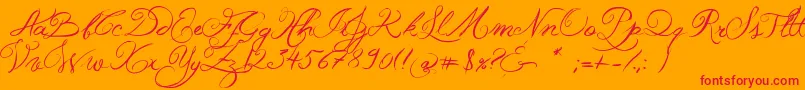 JellykaWesternPrincess-Schriftart – Rote Schriften auf orangefarbenem Hintergrund