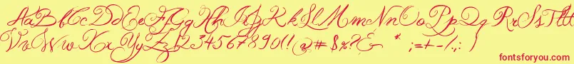 JellykaWesternPrincess Font – Red Fonts on Yellow Background