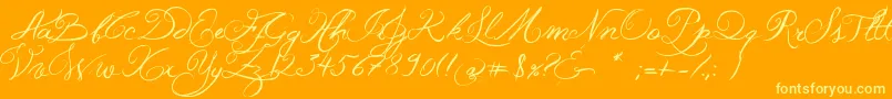 JellykaWesternPrincess Font – Yellow Fonts on Orange Background