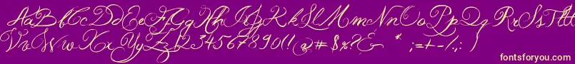 JellykaWesternPrincess-Schriftart – Gelbe Schriften auf violettem Hintergrund