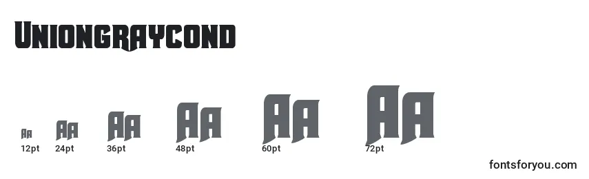 Uniongraycond Font Sizes