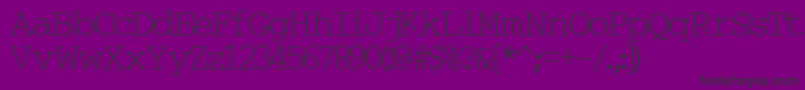 Czcionka TypewriterNormal – czarne czcionki na fioletowym tle